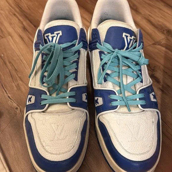 Louis Vuitton Blue and White Sneakers - Picture 3 of 9